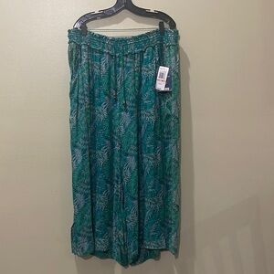 Democracy Wide Leg Cropped Palazzo Pants w Pockets sz 2X
